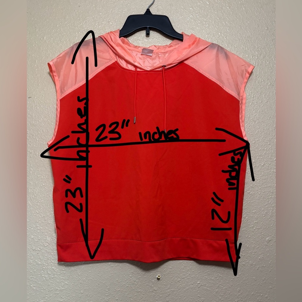 Avia Red and Pink Hooded Blouse